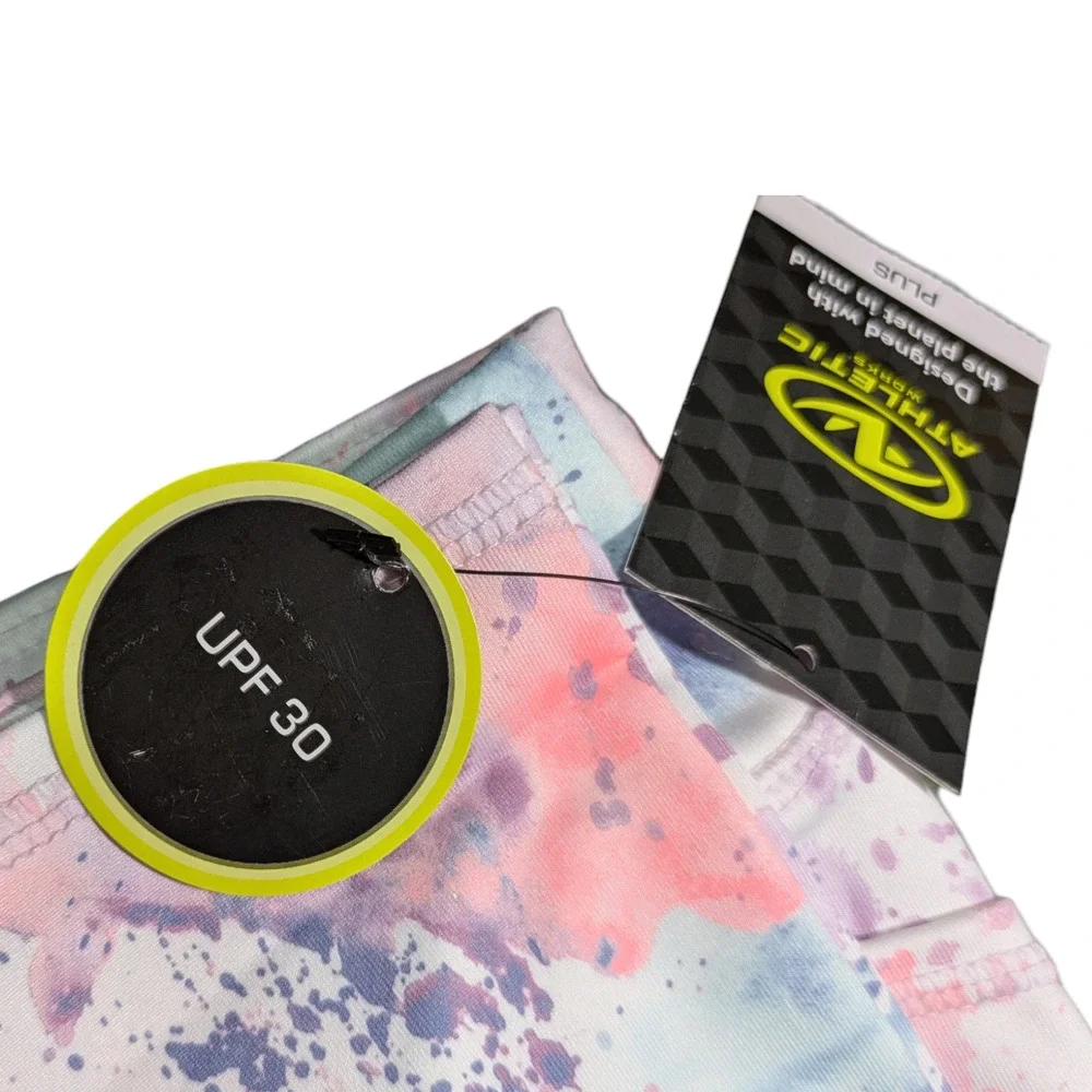 Athletic Works -Girls Leggings -Size XL 14-16-Multi Color Splatter - UPF 30 NWT